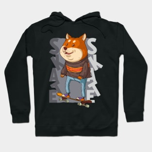 Shiba Inu on skate • Skateboarding Dog Hoodie